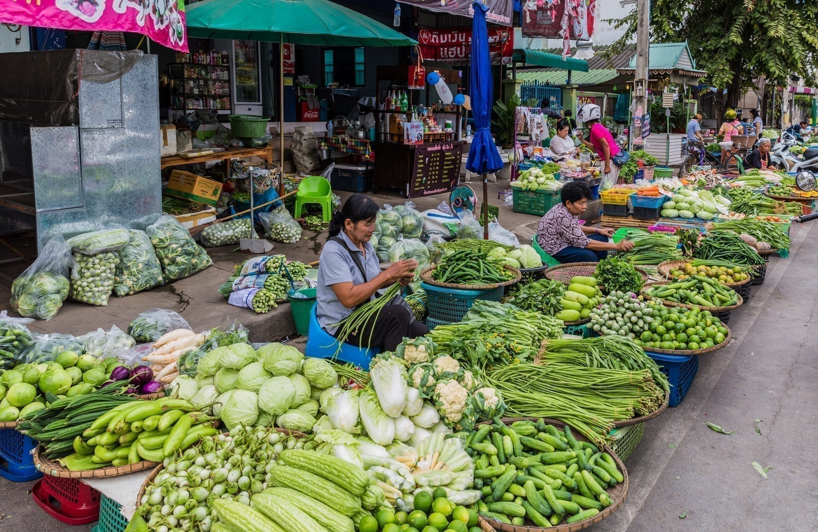ตลาดเช้าสุโขทัย ข้าวแกง ขนมพื้นบ้าน ของกินเช้าราคาท้องถิ่น