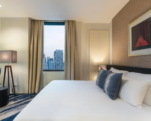 Spacious suite at Emporium Suites Bangkok with full kitchen and city views