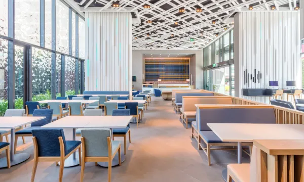 Dining area at Holiday Inn Express Soonvijai, where the free breakfast buffet is served daily 06:30–10:30