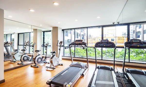 Fitness centre at Livotel Kaset Nawamin with treadmills and cardio equipment