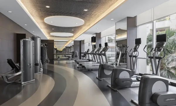 24-hour fitness center at Marriott Executive Apartments Sukhumvit Park Bangkok with full equipment