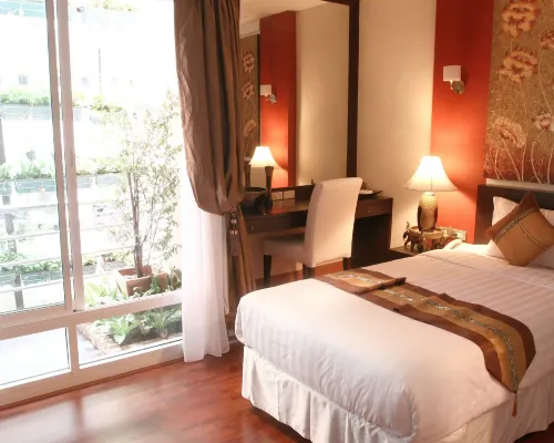 ห้อง Deluxe Twin ของ Mirth Sathorn Hotel ซอยสาทร 4