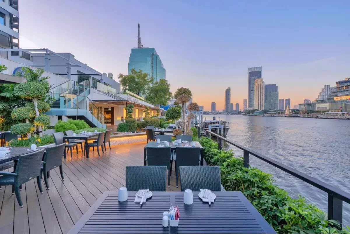 Feast restaurant outdoor terrace at Royal Orchid Sheraton Bangkok