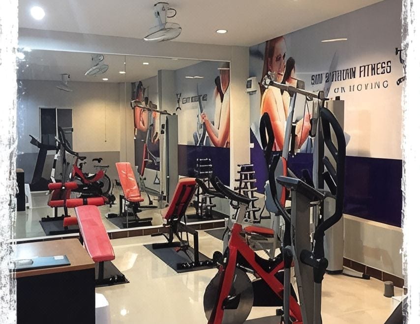 ห้องฟิตเนสและพื้นที่ส่วนกลางของ Siri Sothorn Apartment ฉะเชิงเทรา
