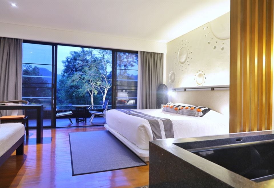 ห้องพักของ Veranda High Resort พร้อมระเบียงส่วนตัวมองวิวนาขั้นบันได