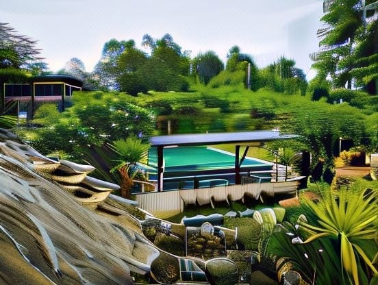 มุมอาคารและพื้นที่ส่วนกลางของ Keeree Loft Resort กาญจนบุรี