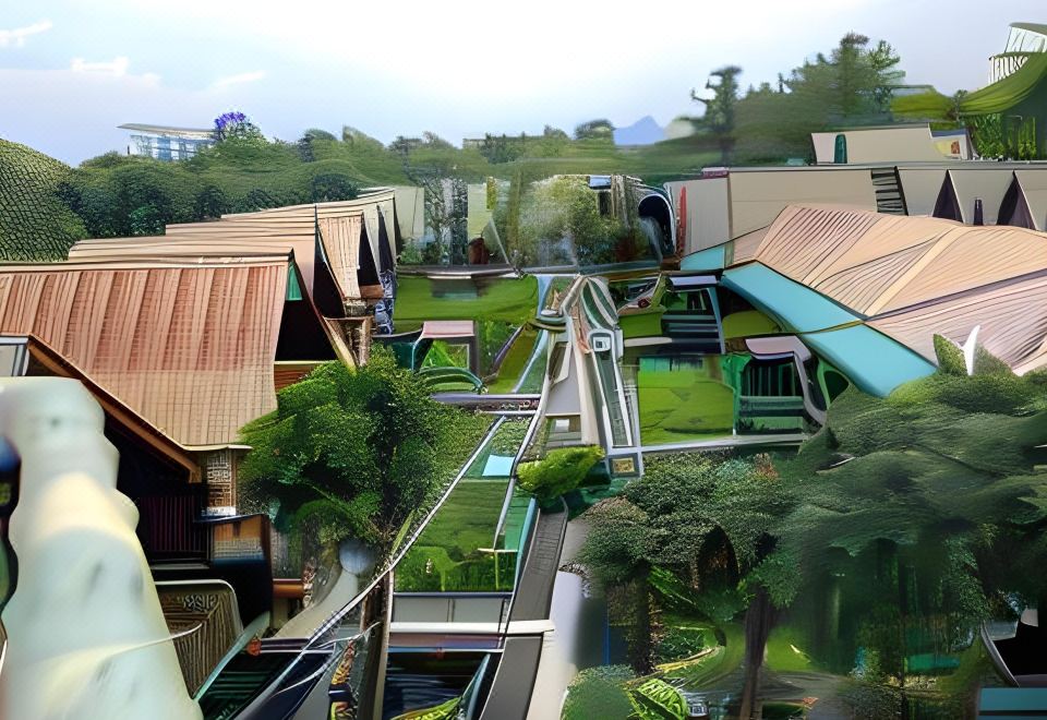 ระเบียงและมุมนั่งเล่นริมแม่น้ำแควของ Sam's House กาญจนบุรี