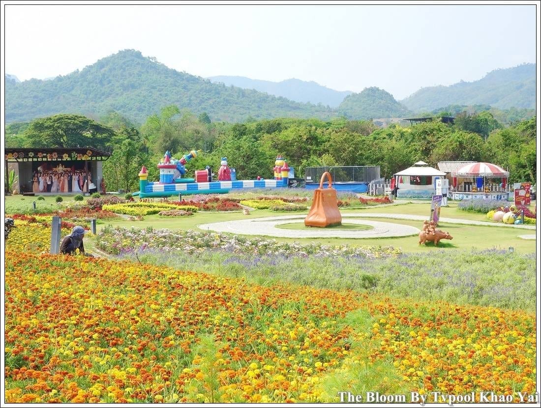 The relaxation area and walkways inside The Bloom by TV Pool resort, Khao Yai
