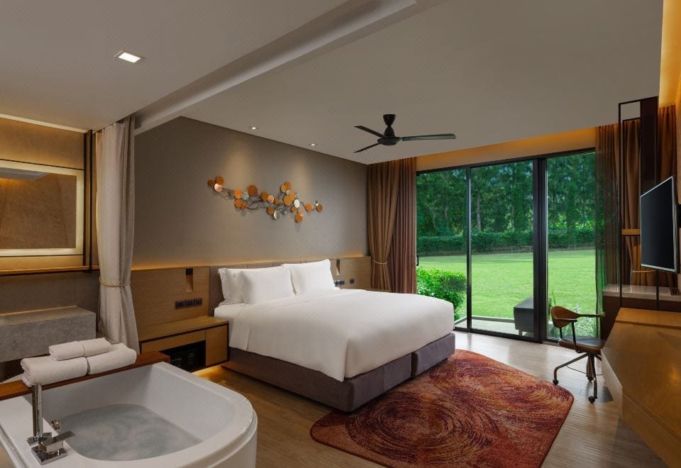 ห้องพัก dusitD2 Khao Yai ตกแต่งสไตล์ดีไซน์ร่วมสมัย พร้อมอ่างอาบน้ำและวิวธรรมชาติ