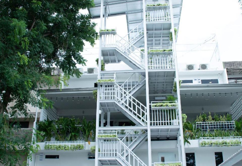 มุมแพนทรีและพื้นที่ส่วนกลางของ Tukteaw Hostel มีขนมและเครื่องดื่มฟรี