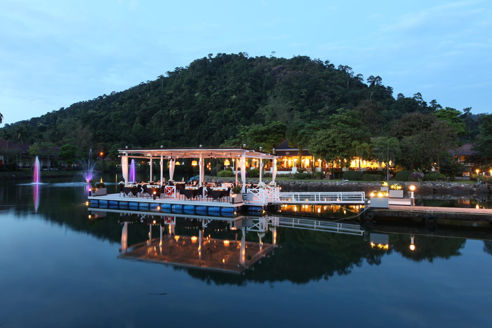 The long sandy beach in front of the resort and the Klong Prao seafront