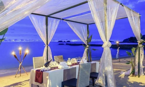 Sea-view restaurant at Mercure Koh Chang Hideaway with a beachfront setting on Bailan Bay