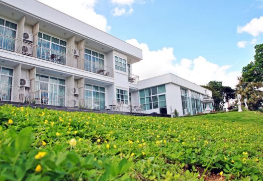 วิวนาขั้นบันไดและภูเขามองจากระเบียงห้องพักของ PuaDeView Boutique Resort