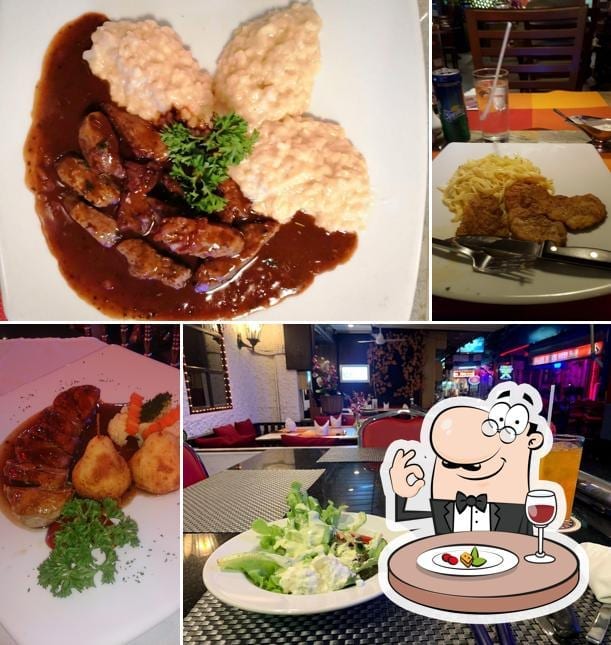 อาหารสวิสจานเด่นของ Swiss Food Restaurant and Hotel พัทยา เสิร์ฟพร้อมสลัดและซุป