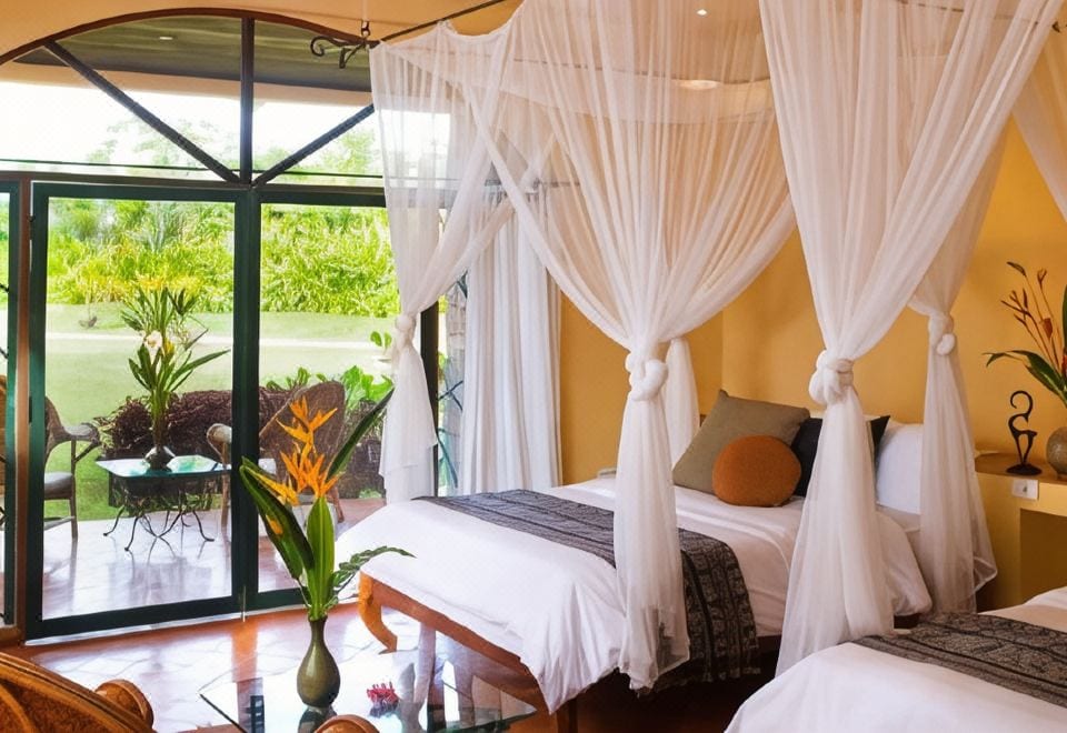 บังกะโลของบ้านสวนศิริ Siri Garden ในสวนเขียวร่มรื่นที่เชียงม่วน