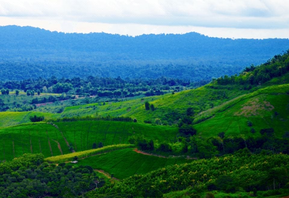 อาคารและสวนของ Sirinati Khao Kho National Park ท่ามกลางวิวภูเขาเขาค้อ เพชรบูรณ์