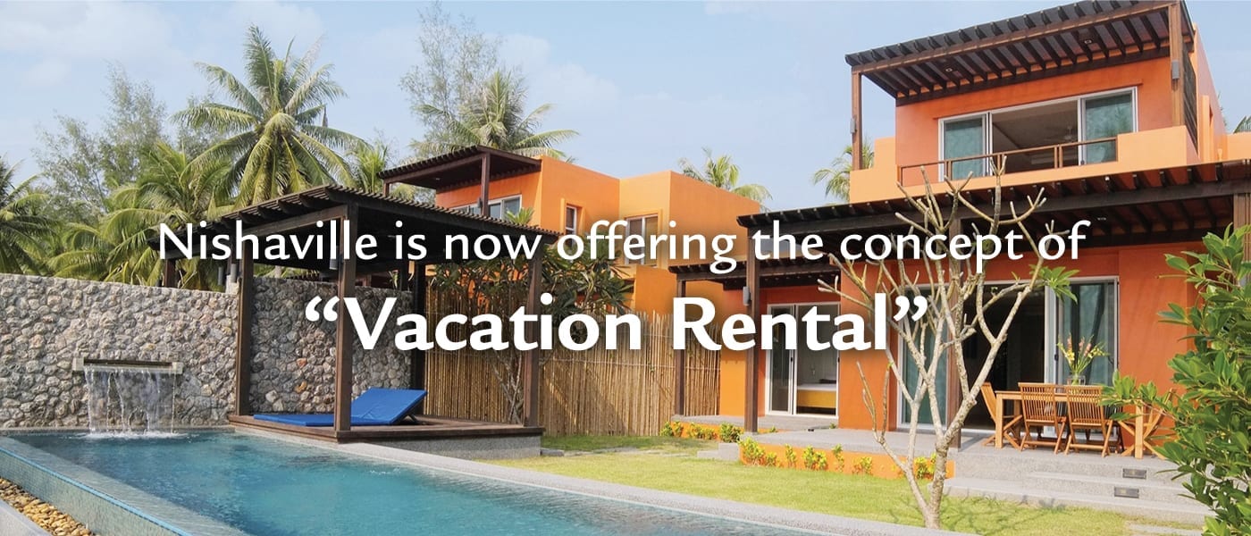 บรรยากาศหาดส่วนตัวและสระว่ายน้ำริมทะเลของ Nishaville Resort ทับสะแก ประจวบ