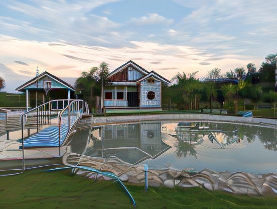 บังกะโลและสวนเขียวภายใน Numhom Resort (น้ำหอม รีสอร์ท) อุทัยธานี